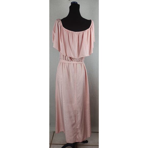 Vintage Simply Styled by Sears Women's 16 Striped belted maxi on or off shoulder - Picture 10 of 12